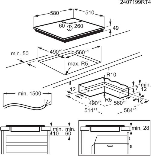 купить Встраиваемая поверхность электрическая AEG TO64IA0AIT SaphirMatt в Кишинёве 