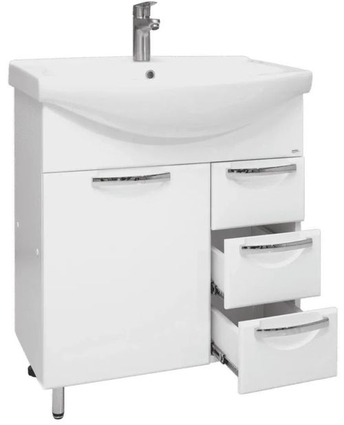 cumpără Dulap pentru lavoar Mashtab 11424 Delfin cu 3 sertare 75cm Alb în Chișinău 