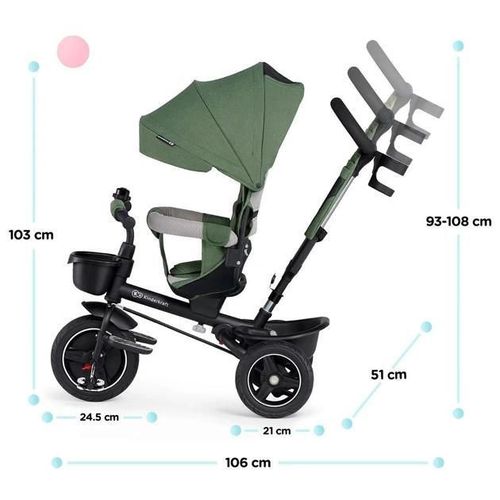 cumpără Bicicletă-cărucior KinderKraft SPINSTEP KRSPST00PNK0000 розовый în Chișinău 