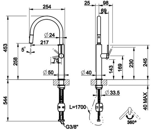 купить Смеситель кухонный Gessi 60022-727 Gessi 316 Brass Brushed PVD в Кишинёве 