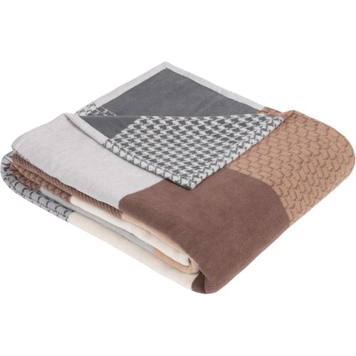 купить Домашний текстиль Ibena 1975/300 Jacquard Baumwolldecke Pittsburgh mith GOTS Zertifikat Brown/grey в Кишинёве 