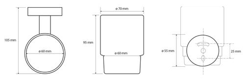 cumpără Pahar pentru periuțe de dinți Bemeta White sticla perete 104110014 în Chișinău 