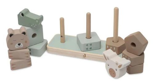 cumpără Jucărie Jollein 120-001-67090 Stacking Tower Jungle Jambo (din lemn) în Chișinău 