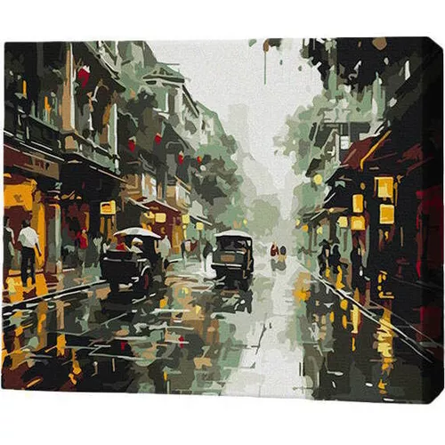 cumpără Tablou pe numere BrushMe MG0006FC 40х50cm (fără cutie) Ritmul orașului ploios în Chișinău 