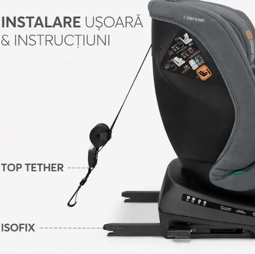 cumpără Scaun auto Kikka Boo 31002100108 i-Defend Grey i-Size, 40-150 cm în Chișinău 