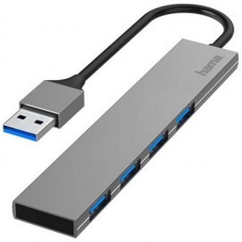 cumpără Adaptor IT Hama 200114/141 USB Hub, 4 Ports, USB 3.0, 5 Gbit/s, alu, Ultra-Slim în Chișinău 