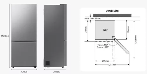 cumpără Frigider cu congelator jos Samsung RB50DG601EB1UA în Chișinău 