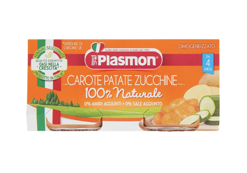 Piure Plasmon din morcovi, cartofi si dovlecei (4+ luni) 2x80 g 