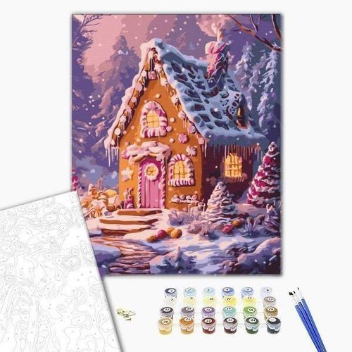 купить Картина по номерам BrushMe BS54501FC 40x50сm (fără cutie) Iarnă dulce в Кишинёве 