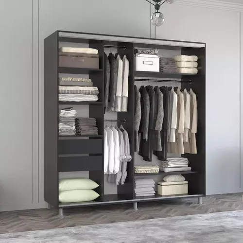 купить Шкаф Mobildor-Lux Арон с вертикальными зеркальными раздвижными дверями (200x60x240H см) Антрацит в Кишинёве 