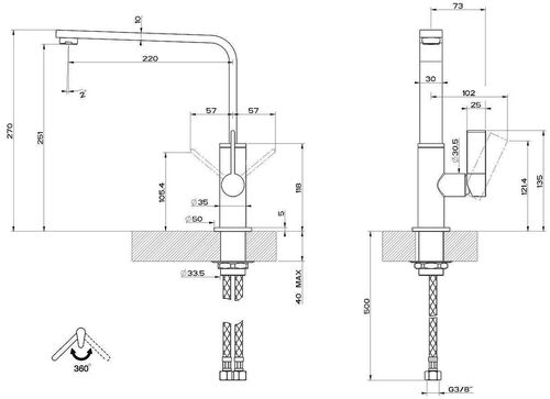 cumpără Bateria bucătărie Gessi 17015-299 Helium Matte Black în Chișinău 