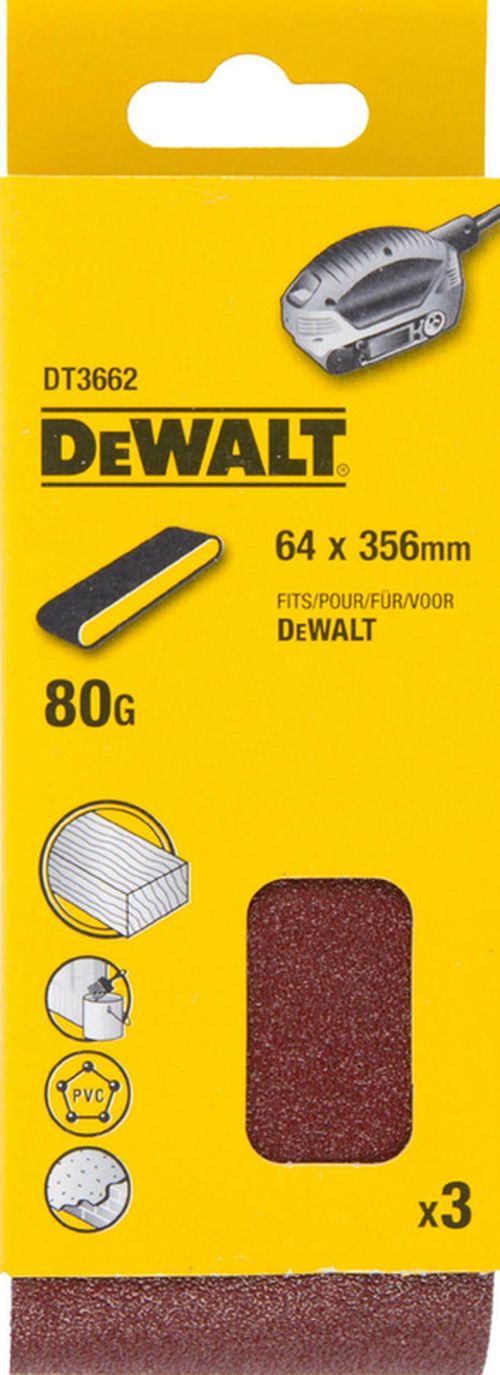 cumpără Disc de șlefuire DeWalt DT3662-QZ banda abraziva 64x365mm 80P (set 3 buc) în Chișinău 
