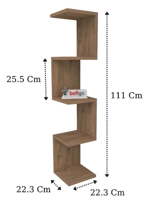cumpără Raft de birou Nex Home Zigzag, 23x23x111 cm, Stejar (15-12-02) în Chișinău 