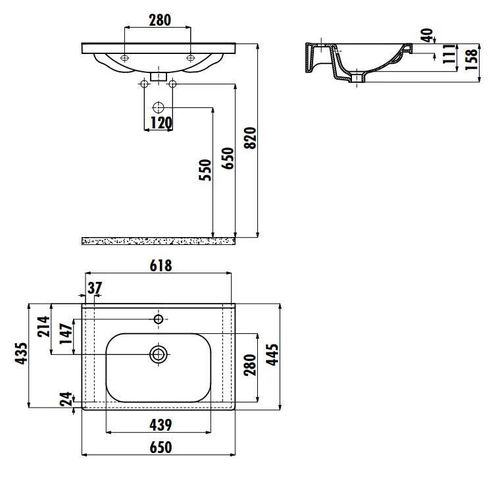 cumpără Lavoar Creavit Eksen EK065.000 în Chișinău 