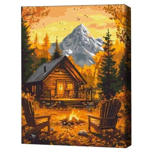 cumpără Tablou pe numere BrushMe BS54169 40x50cm (în cutie) Căldura toamnei în cămin în Chișinău 