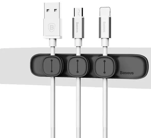 купить Офисный аксессуар Baseus ACWDJ-01 Organizer Peas Magnetic Cables Clip black в Кишинёве 