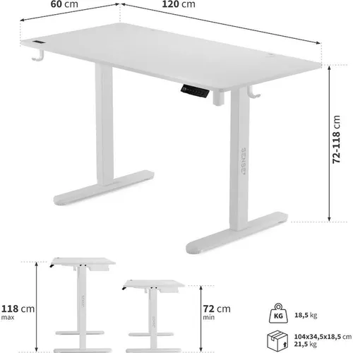 cumpără Masă pentru calculator Sense7 Nojo 120x60 White în Chișinău 