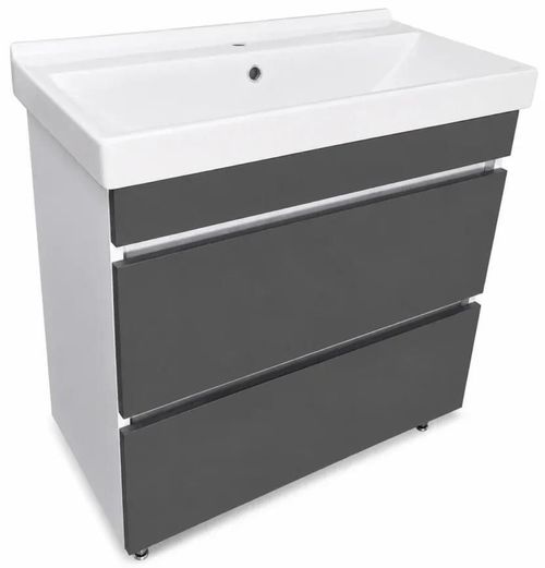cumpără Dulap pentru lavoar Mashtab 11349 Sanremo cu 2 sertare fara minere 70cm Alb-Antracit în Chișinău 