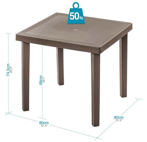 cumpără Mobilier pentru grădină Hydro S Masa patrata Infinity, 80x80x74,5, Mocca în Chișinău 