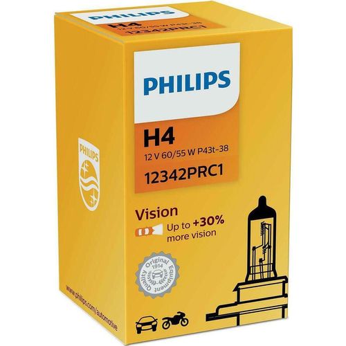 купить Автомобильная лампа Philips H4 Vision +30% 12V 60/55W P43T-38 (12342PRC1) в Кишинёве 