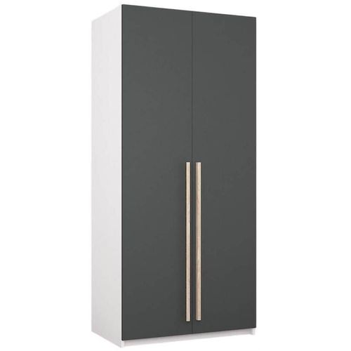 купить Шкаф Mobildor-Lux Smart-Home (1,0x0,56x2,0H м) с перекладиной для вешалок Белый/Антрацитовый в Кишинёве 