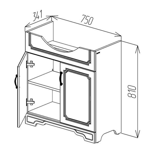 купить Шкаф под умывальник Bayro Classic One Duo Pro Alba 800 белый в Кишинёве 