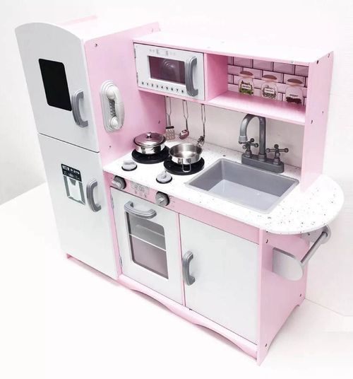 cumpără Bucătărie și veselă de jucărie Richi (63277) Bucatarie din lemn pentru fetite, cu sunete si lumini în Chișinău 