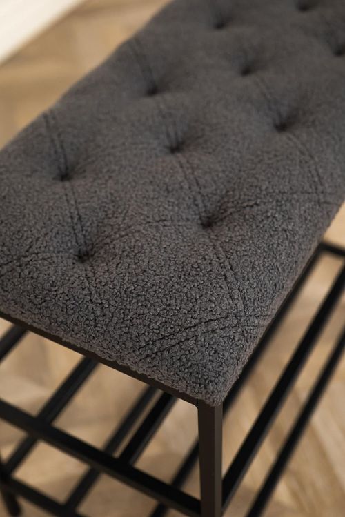 cumpără Raft pentru încălțăminte Nex Home Pantofar 3 nivele Teddy, metal, max.150kg, 80x32x52cm, 54 Gri inchis în Chișinău 