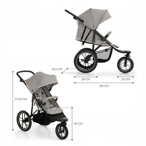купить Детская коляска KinderKraft KSHELS00GRY0000 HELSI DUST GREY в Кишинёве 