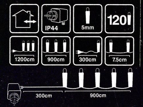 cumpără Ghirlandă Promstore 27403 Огни новогодние Нить 120LED тепл-белый, 9m, in/out în Chișinău 