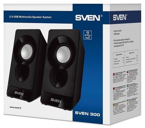 купить Колонки мультимедийные для ПК Sven 300 Black в Кишинёве 