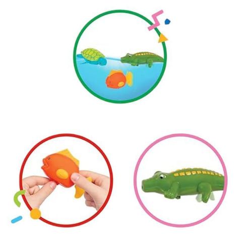 cumpără Jucărie de baie Battat BT4642Z Set Broasca testoasa, peste, crocodil, balena, 2003D în Chișinău 