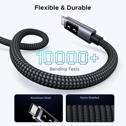 cumpără Cablu telefon mobil Ugreen 35501 Type-C to Type-C 5A 100W Braided Cable 1M în Chișinău 
