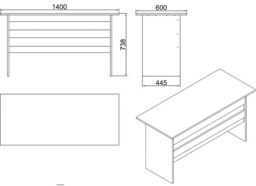 купить Офисный стол Trendy VO1-BA 140x73x60cm в Кишинёве 
