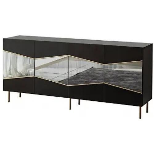 купить Комод Trendy Frumos, Negru, Fume (GTR001216) в Кишинёве 