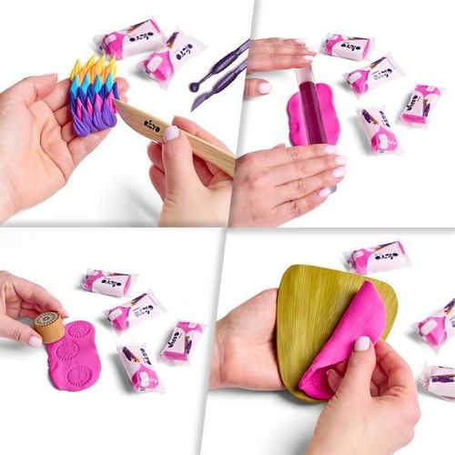 купить Набор для творчества Okto 10029 Plastilină aerată Air Clay Colours, 10buc, magenta, mărimea S в Кишинёве 