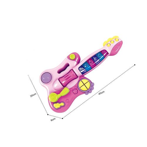 cumpără Jucărie muzicală Huanger (78669) Chitară cu baterii roz HE0502 în Chișinău 
