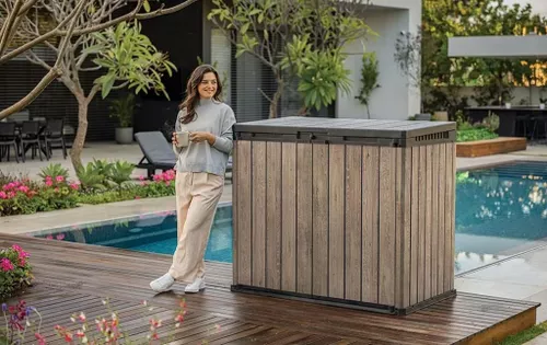 cumpără Căsuţă de grădină Keter 57683 Deco SIO Darwin 1150L, 141x82x120cm, frasin în Chișinău 