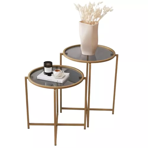 cumpără Măsuţă cafea Trendy S406, Aur 50x60x50cm, set în Chișinău 