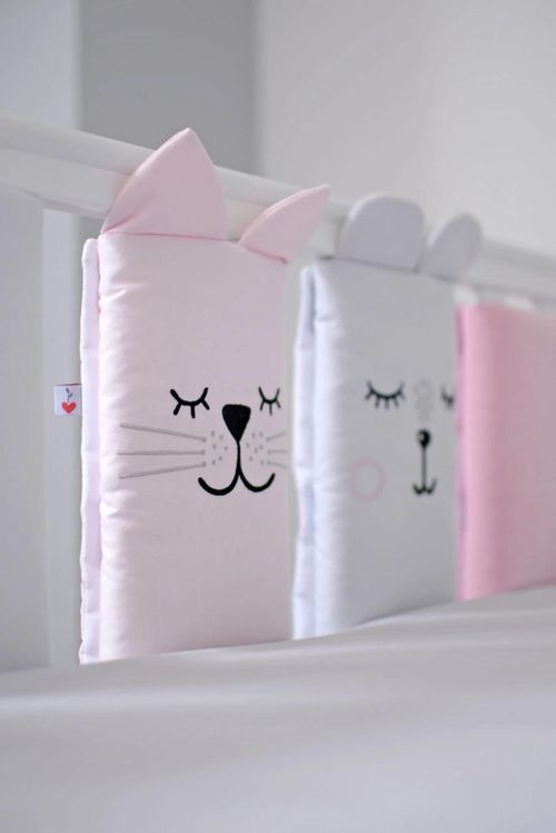 cumpără Protecție laterală pentru pătuț Veres 154.05.13 Комплект Фэнс-бампер Summer Kitty Pink (6ед) în Chișinău 