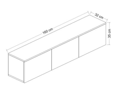 cumpără Comodă TV Trendy Neon, Alb 160x35x32cm în Chișinău 