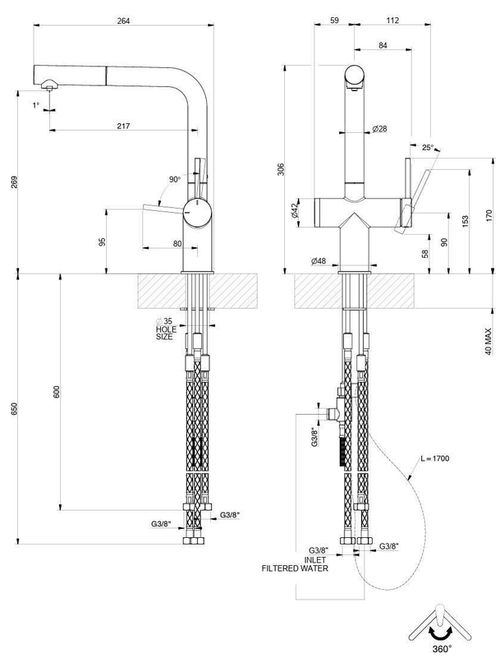 купить Смеситель кухонный Gessi 60572-246 Inedito Gold PVD в Кишинёве 