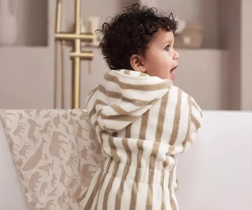 cumpără Accesoriu pentru cei mici Jollein 060-809-67058 Halatel de baie Stripe Terry Olive Green GOTS (3-4 ani) în Chișinău 