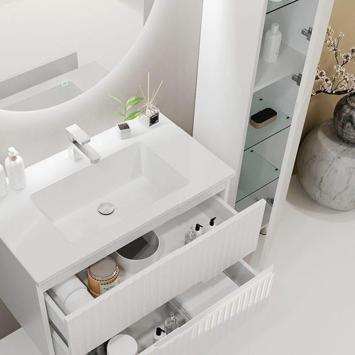 купить Шкаф-пенал Bayro Santos 350x1900 универсальный белый мат в Кишинёве 