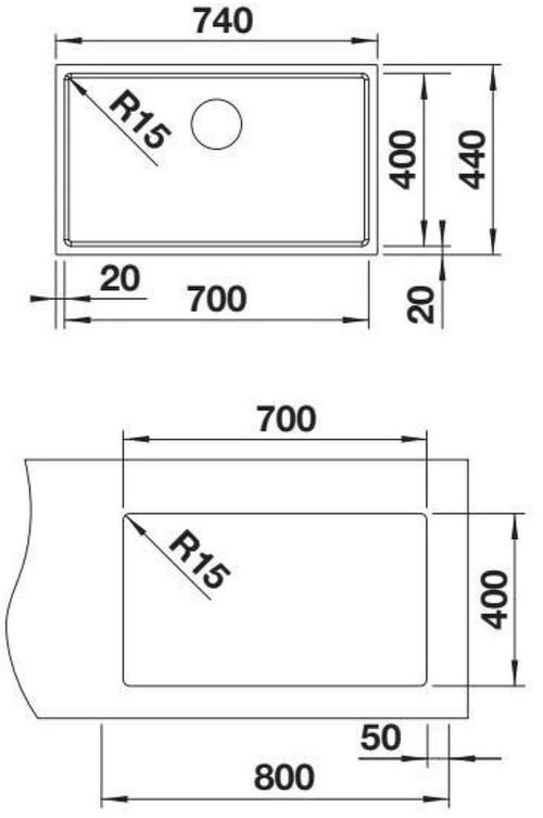 купить Мойка кухонная Blanco Quato 700-U (528231) в Кишинёве 