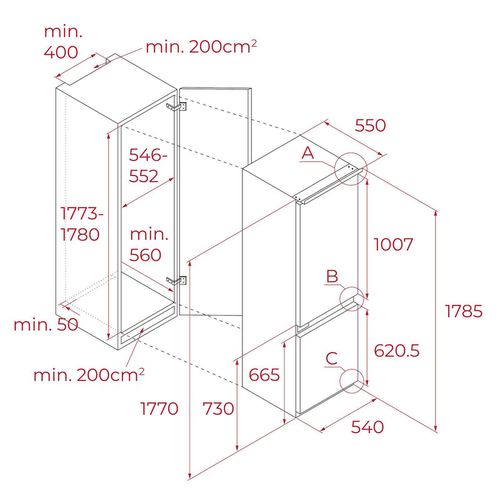 купить Встраиваемый холодильник Teka RBF 43345 FI в Кишинёве 