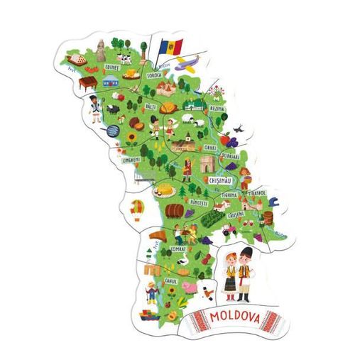купить Настольная игра Dodo 200283 Joc magnetic: Harta Moldovei, 16el в Кишинёве 