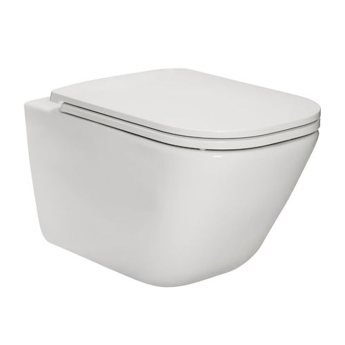 WC suspendat cu scaun Slim, cu sistem de coborâre moale, ROCA GAP Rimless 