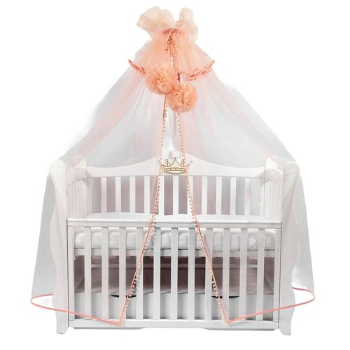 купить Кроватка PernaMea Baldachin Premium Pompom Pudra (PM.101301/2) в Кишинёве 