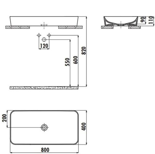 cumpără Lavoar Creavit Ultra 40x80cm UL080-00CB000E-0000 în Chișinău 